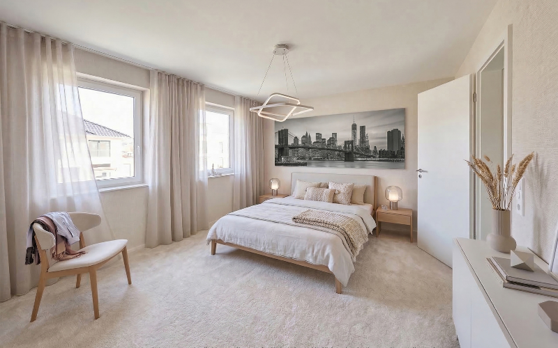 Reihenhäuser Arsten Schlafzimmer KI