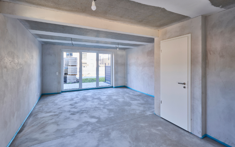 Reihenhäuser Arsten Wohnzimmer Rohbau